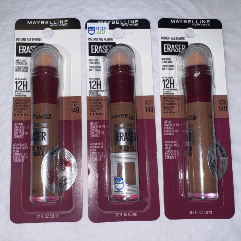X3 Maybelline Instant Age Rewind ERASER Concealer - New in Package - Shade 149